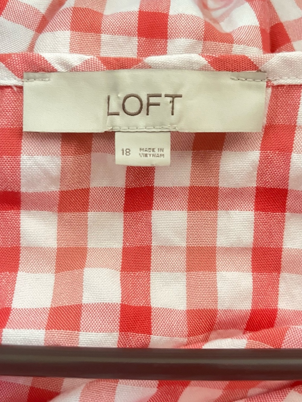 Loft Red Gingham Button Down Flutter Sleeve CottageCore Tiered Maxi Dress 18 - Picture 8 of 9